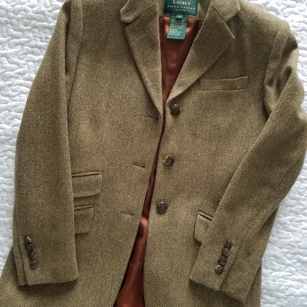 Ralph Lauren women's brown tweed blazer